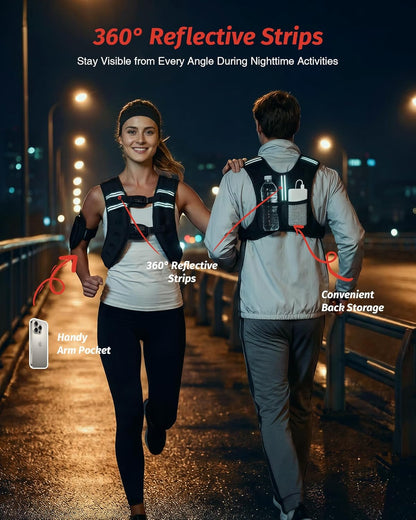 Weighted Vest, 6Lb/8Lb/12Lb/16Lb/20Lb/25Lb/30Lb Weight Vest with Reflective Stripe for Workout, Strength Training, Running, Fitness, Muscle Building, Weight Loss, Weightlifting